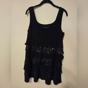 Nine West Black Tiered Tank Dress 12P